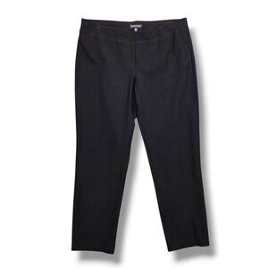 Eileen Fisher Crepe Slim Ankle Pants Womens Medium Black System Washable Stretch